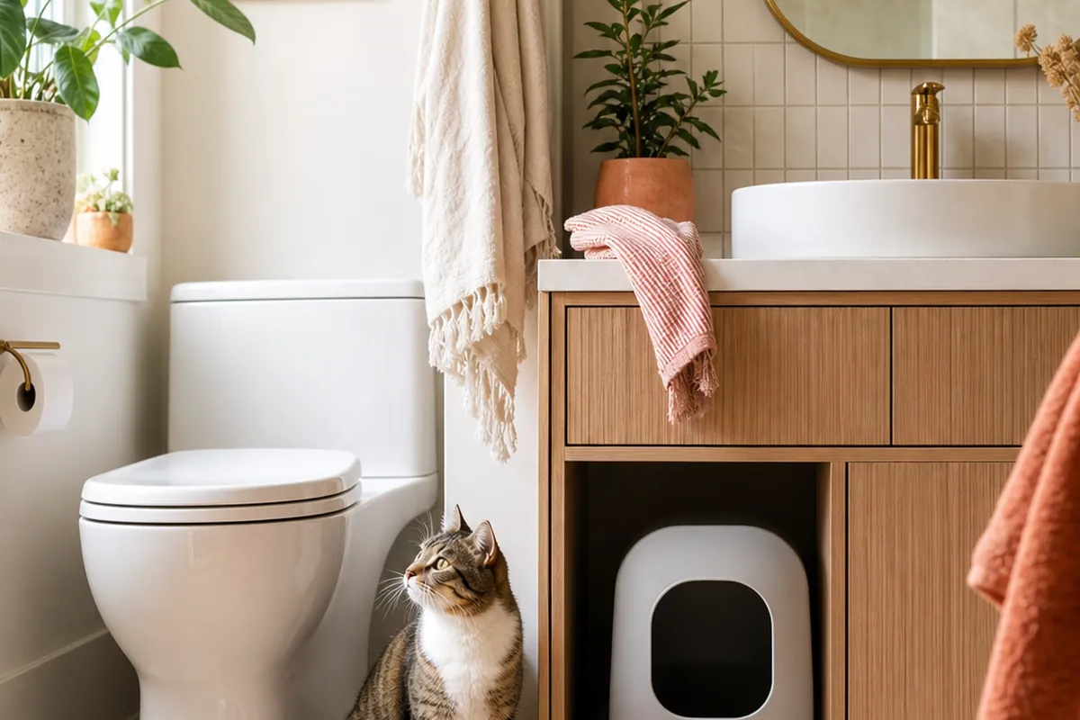 9 Litter Box Ideas for a Small Shared Bathroom