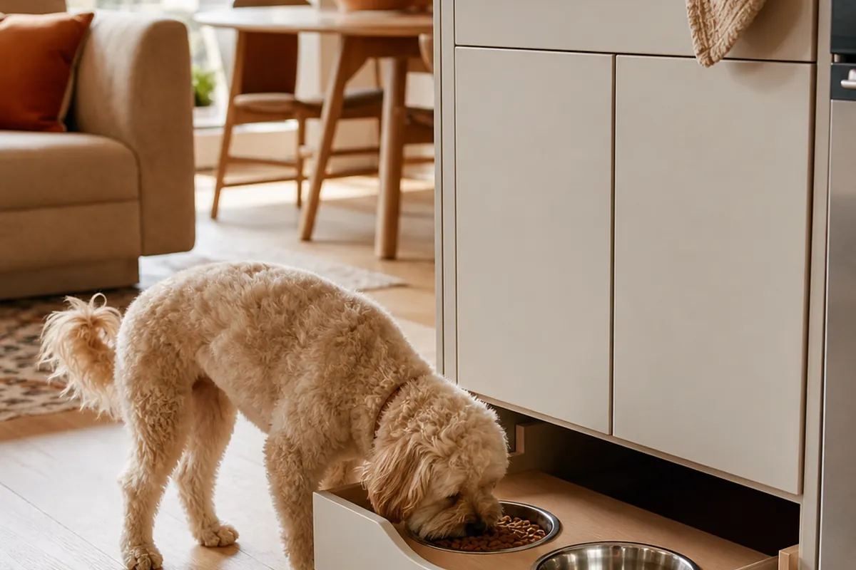 8 Under-Cabinet Pet Feeding Station Ideas for Small Kitchens